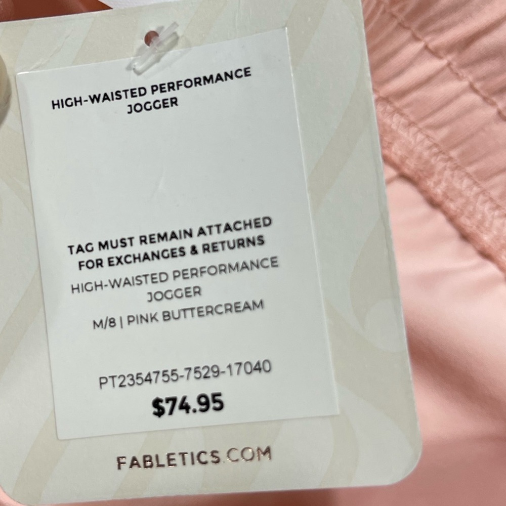 Fabletics high waisted performance jogger in pink buttercream women’s size M - Picture 16 of 17